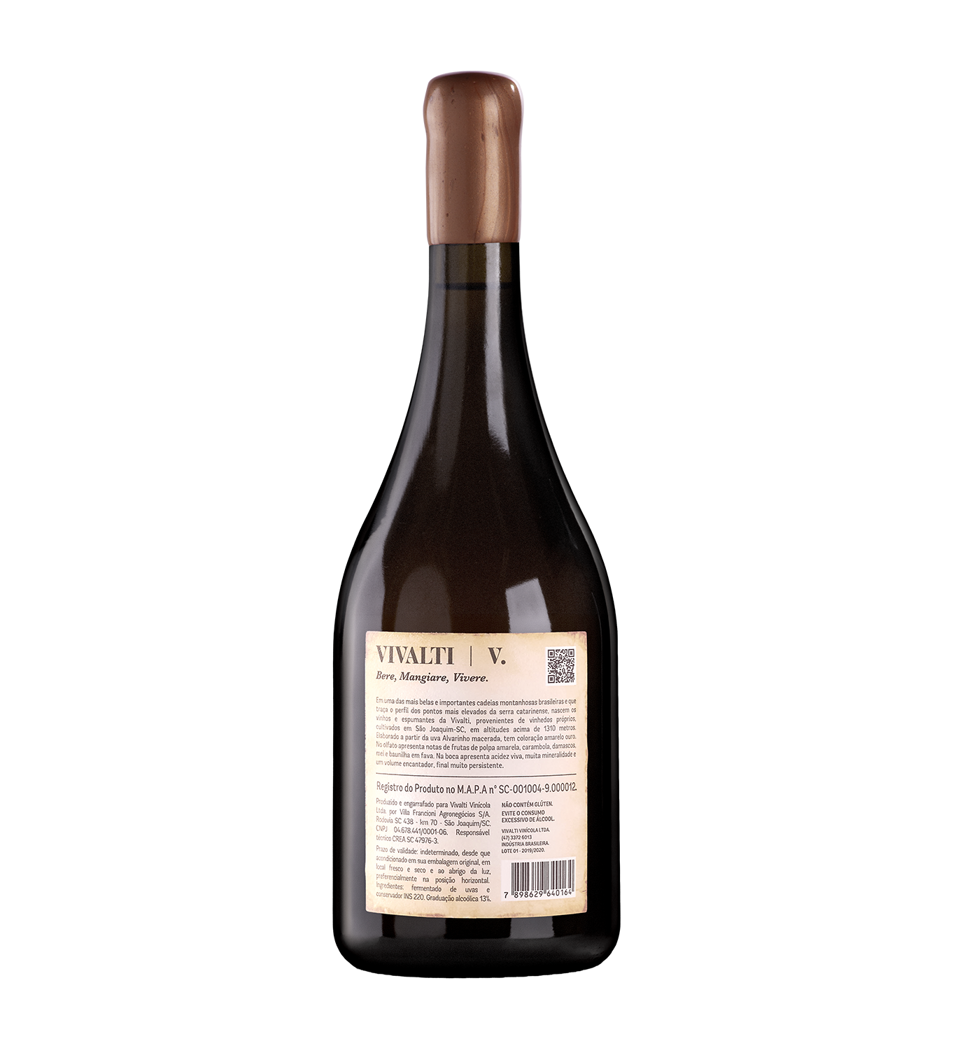Contra-rótulo do vinho Macerato Vivalti
